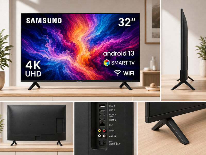 Телевізор зі Смарт ТВ Samsung 32" LED з Android 13.0 + Утримувач для телевізора TG-SAM-32-02 фото