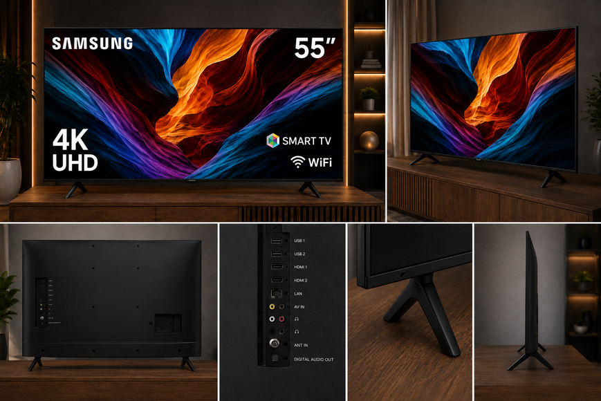 Телевізор Samsung 55&Prime; LED 4K UHD Smart TV на Android 15, кріплення в комплекті TG-SAM-55-06 фото